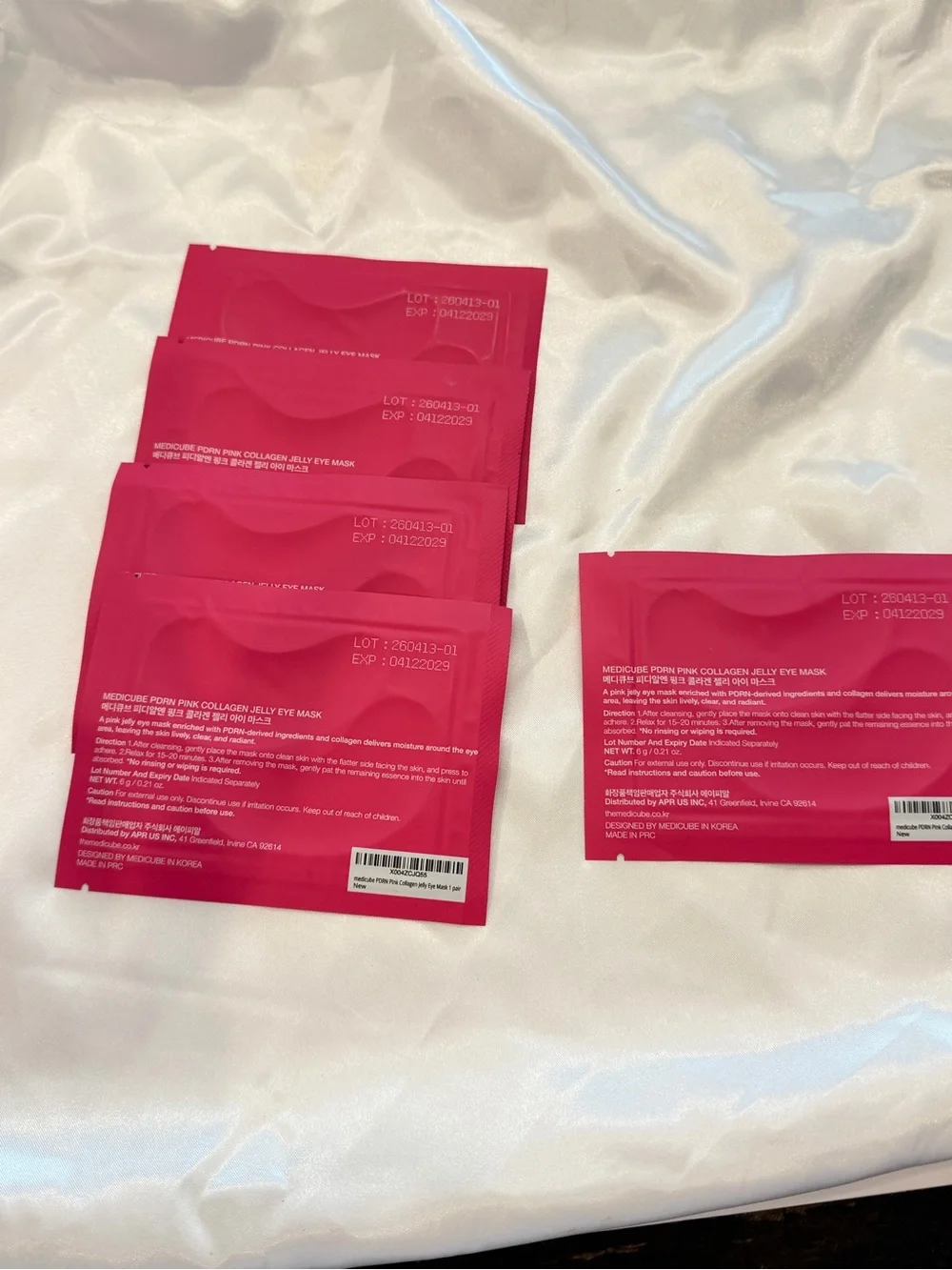 Medicube Jelly Eye Mask PDRN Pink Collagen Hydrogel Eye Patches - 5 Packs